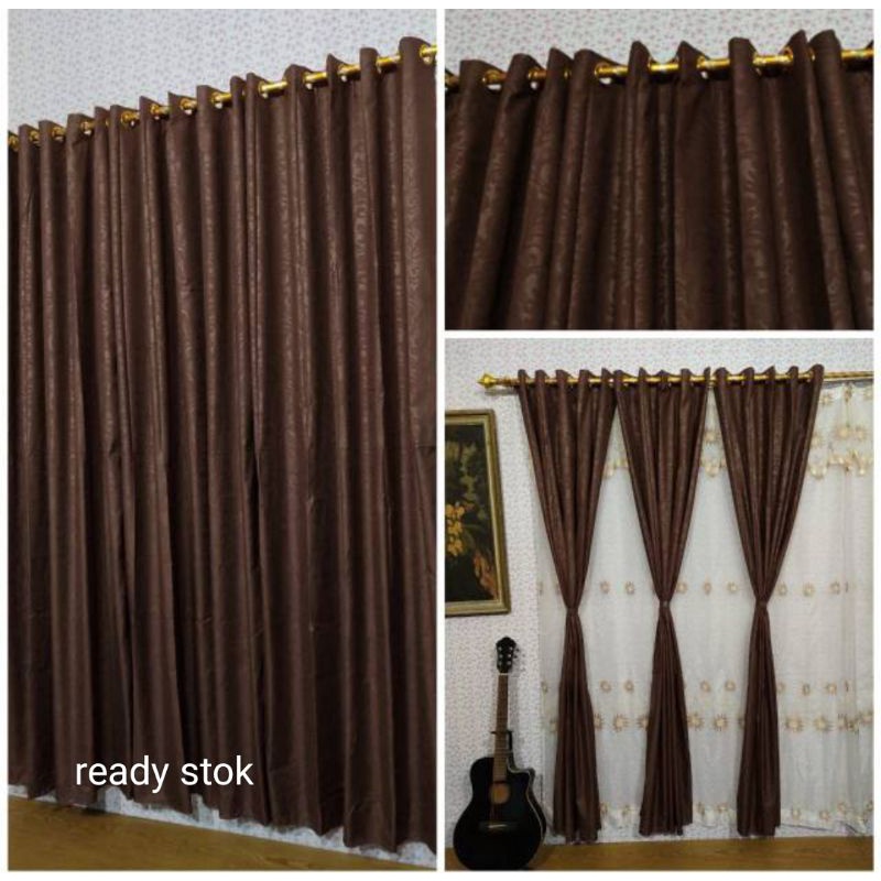 Jual GORDEN JENDELA POLOS EMBOS WARNA COKLAT GORDENG JENDELA BELAH DUA ...