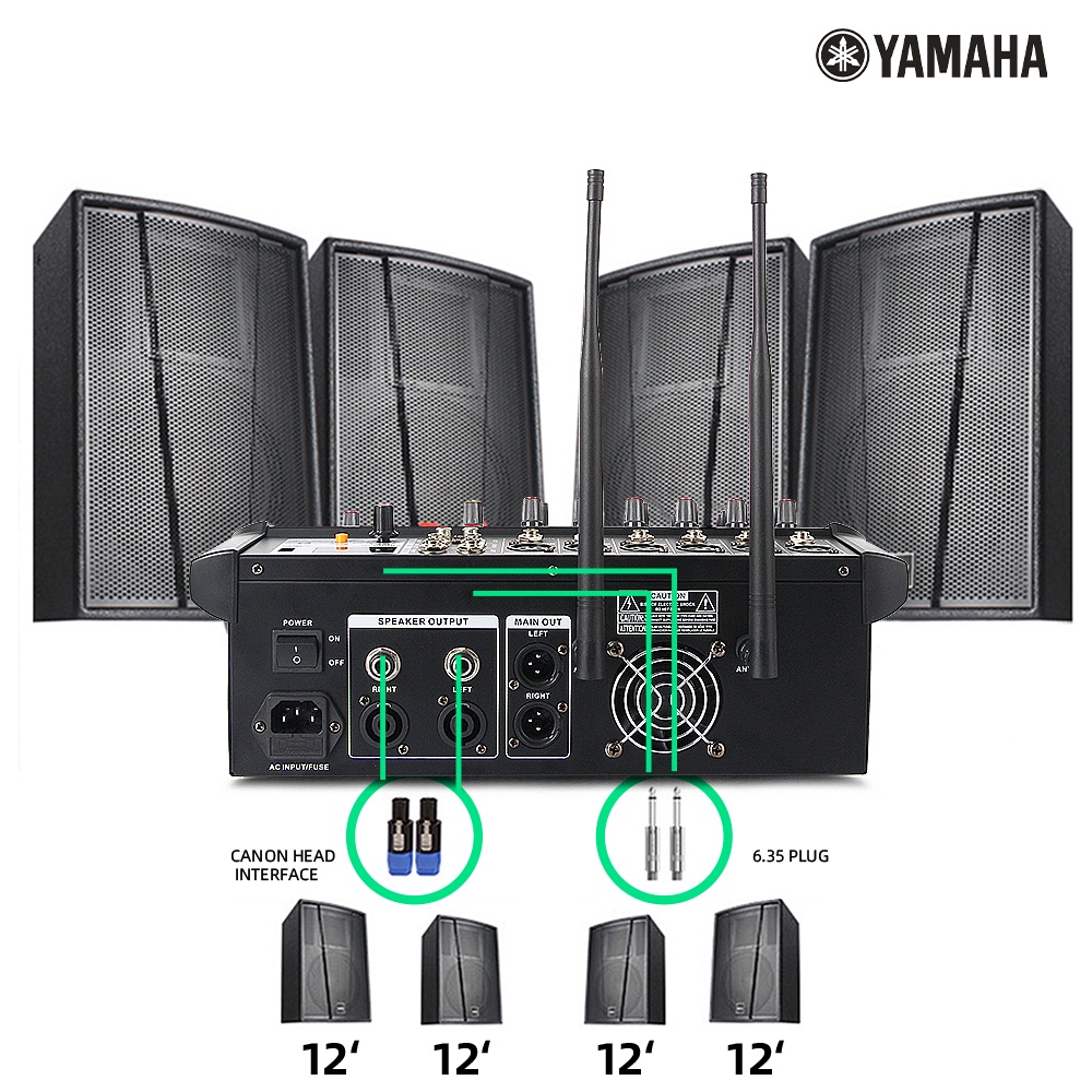 PMX602D/PMX602S Pengaduk Audio Profesional 6 saluran mixer Penguat bawaan 450 watt 2 saluran Mendukung pemutaran Bluetooth/UBB/PC/MP3 Mikrofon nirkabel UHF 2 mikrofon genggam Peralatan bernyanyi KTV pertunjukan luar ruangan