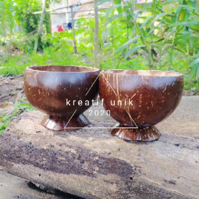 Mangkok unik tempurung kelapa mangkuk batok menarik murah | Shopee