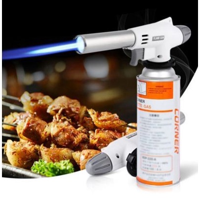 Flame Gun White Portable Gas Blow Torch Butane