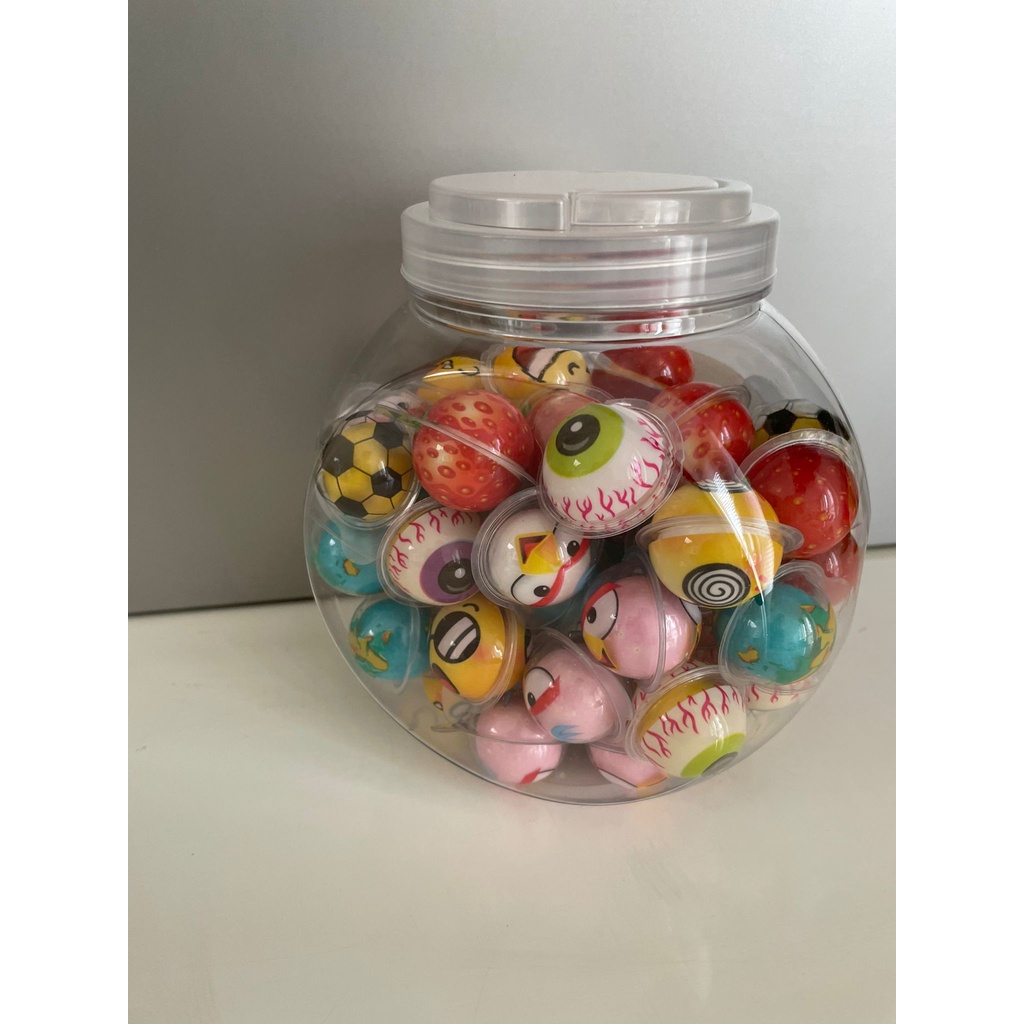 Permen Karet Viral Bola Dunia - Permen tik tok Bubble gum ball rasa aneka buah isi 50 pcs