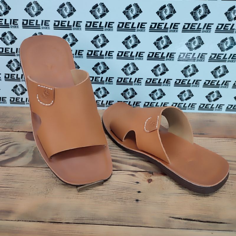 SANDAL PRIA KULIT LANCAS MODEL KOKOP COWO