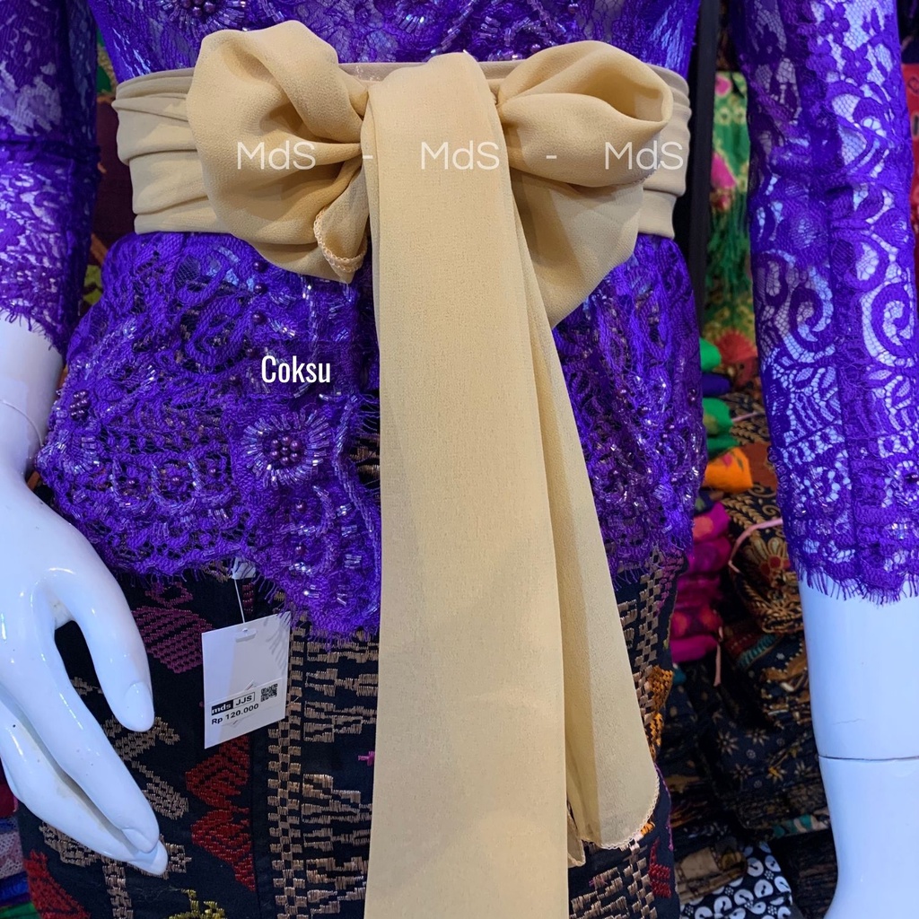 Selendang Crep Bali Panjang 2,5 Meter-Coklat Susu