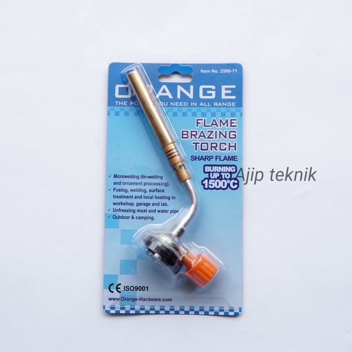 ORANGE FLAME brazing torch kepala korek las tabung gas kuningan 1500C