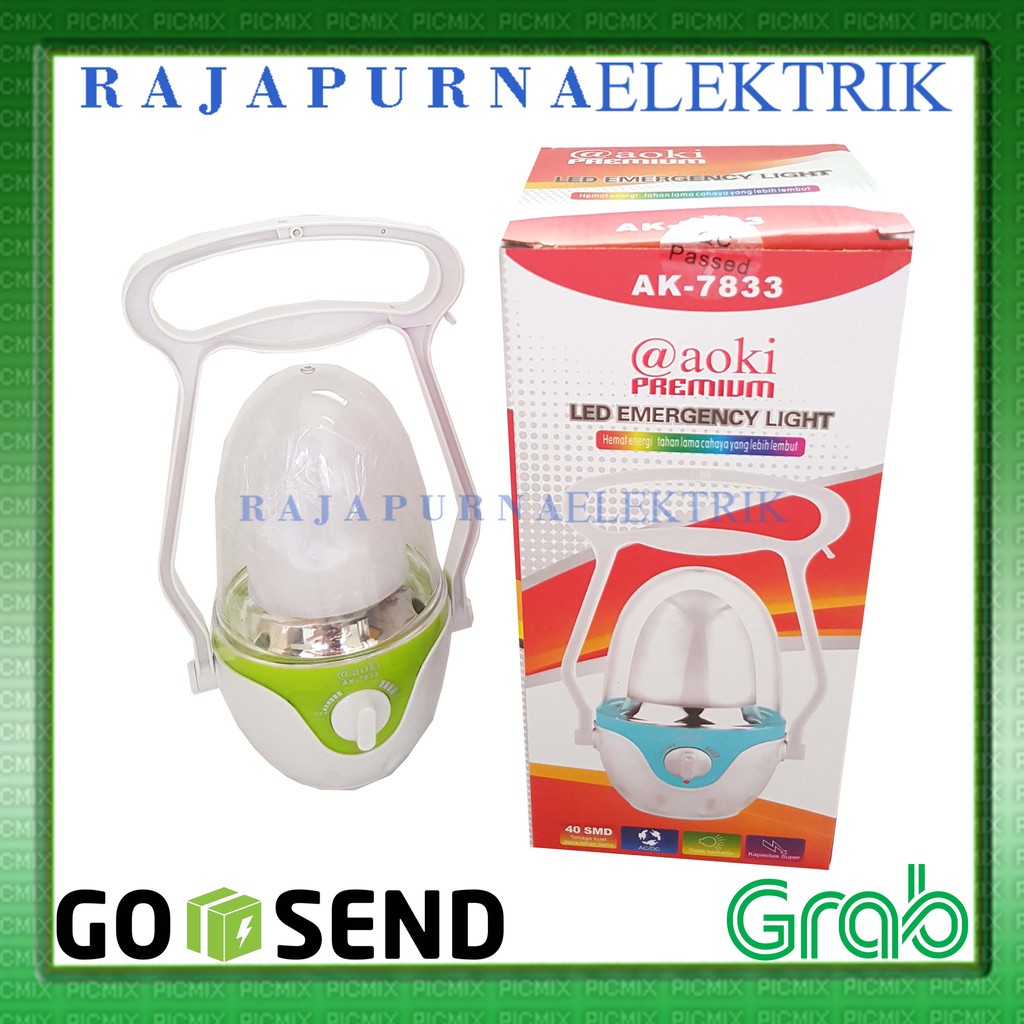 Lampu emergency LED AOKI Emergency Light AK-7833 rechargable