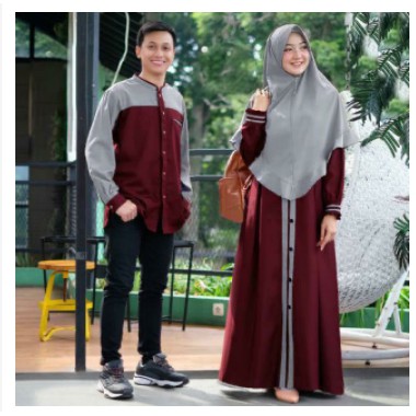 [A.D.A] NURAINI COUPLE | Baju gamis Maxi Brukat Muslim kondangan COUPLE