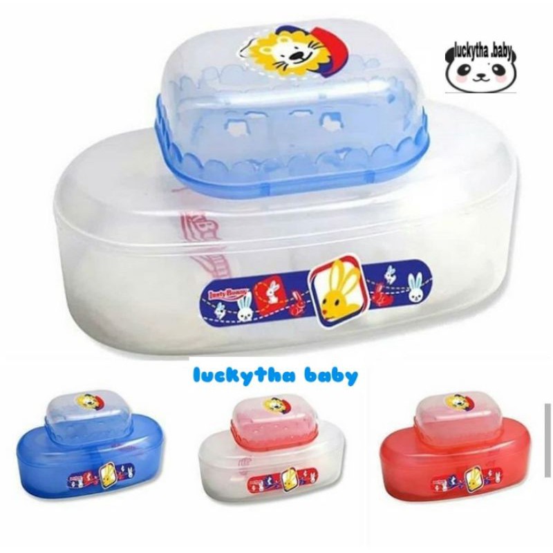 TEMPAT BEDAK BAYI DAN TEMPAT SABUN BAYI LUSTY BUNNY / PUFF BEDAK BAYI / TEMPAT BEDAK 3 IN 1