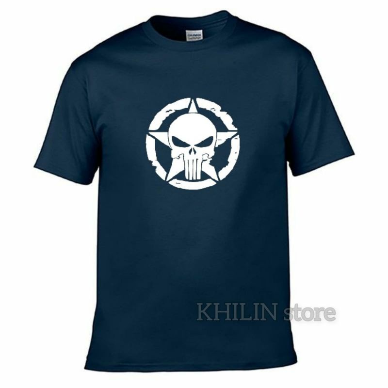 Kaos distro pria Star Skull lengan pendek cotton baju atasan cowok tshirt lelaki