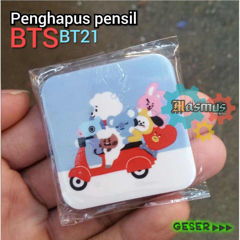 

Eraser Penghapus BTS BT21 Karakter jungkok Penghapus pensil Kartun Atk murah