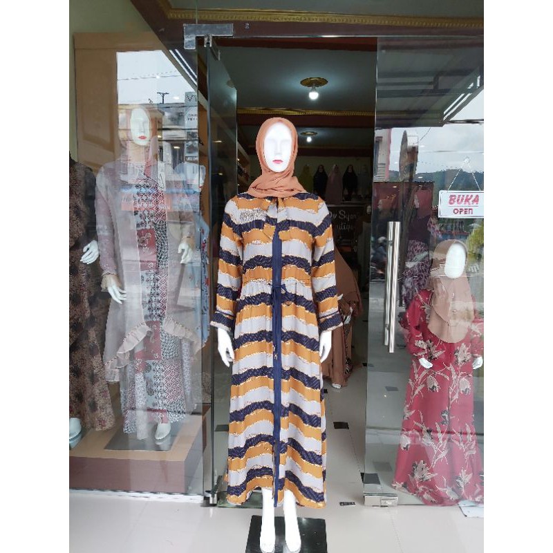 Abaya Hikmat Kode A2688 Colour Yellow & Maroon