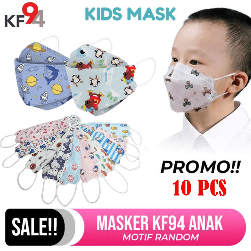 Masker anak/masker KF94 anak/masker karakter isi 10pcs 4ply  Masker Kf 94 Anak Motif Karakter/Mask Surgical KF94 Kids Masker KF 94 Anak Motif  Lucu