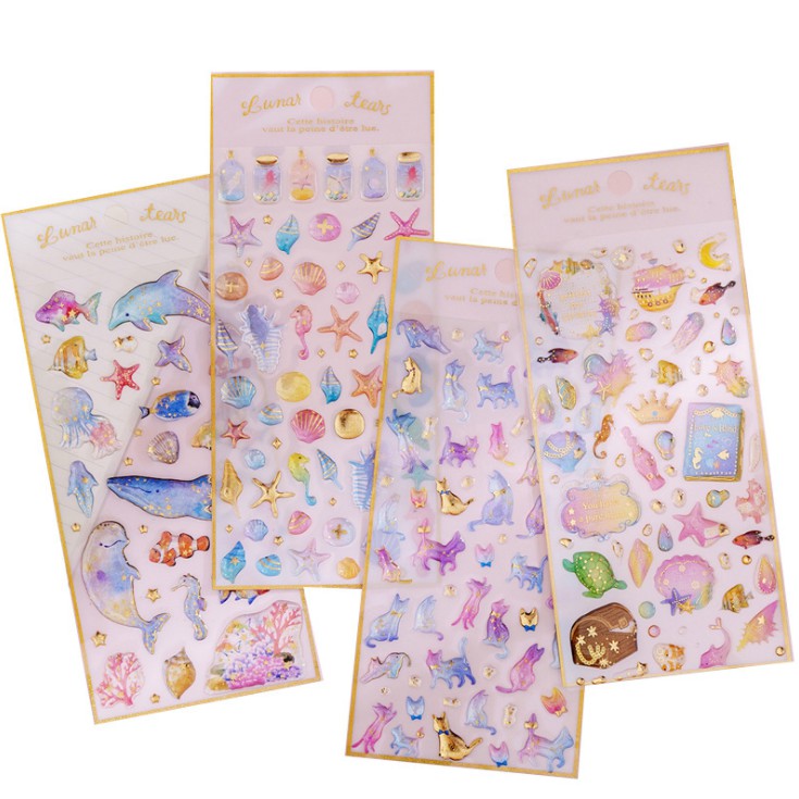 

J2 - Stiker timbul 3D korea sticker glitter magic