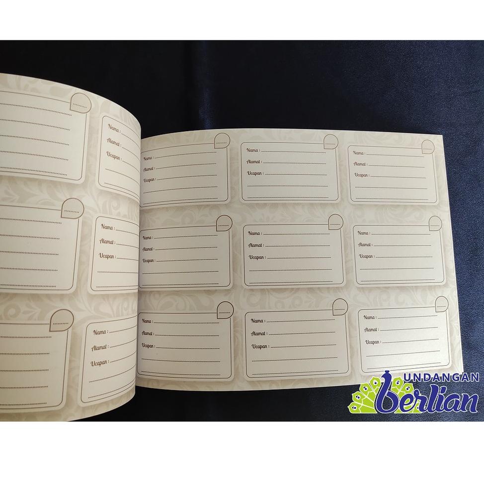 

[KODE C8525] Buku Tamu Pernikahan Murah Motif Pita Urat Kayu