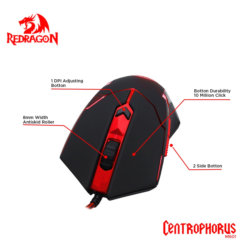 Redragon Gaming Mouse CENTROPHORUS - M601-6