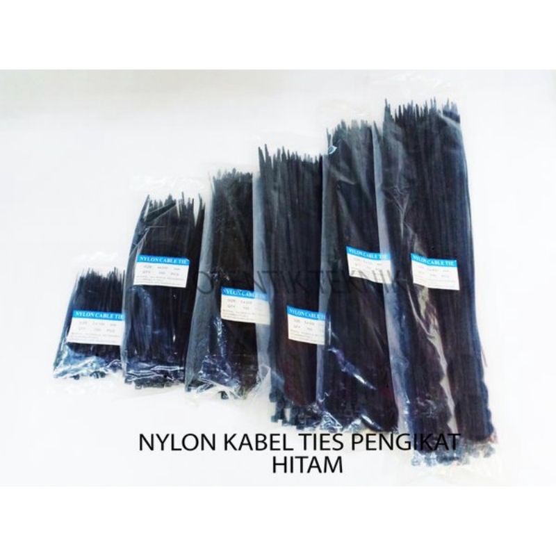 promo kabel ties cable tis tali ripat hitam  isi 100 pcs universal