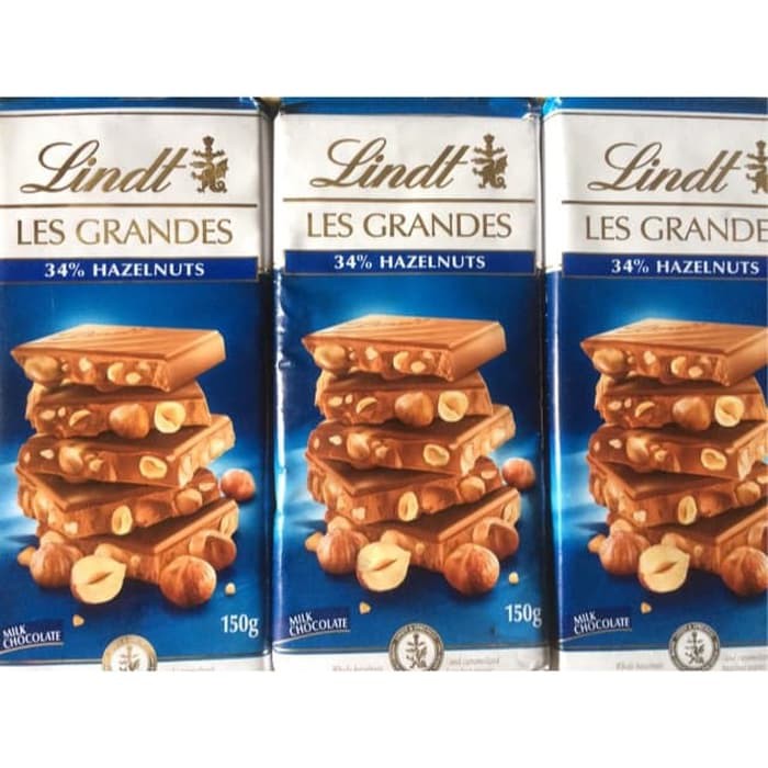 

PROMO!! LINDT Les Grandes 34% Hazelnuts - Milk Chocolate Coklat Impor