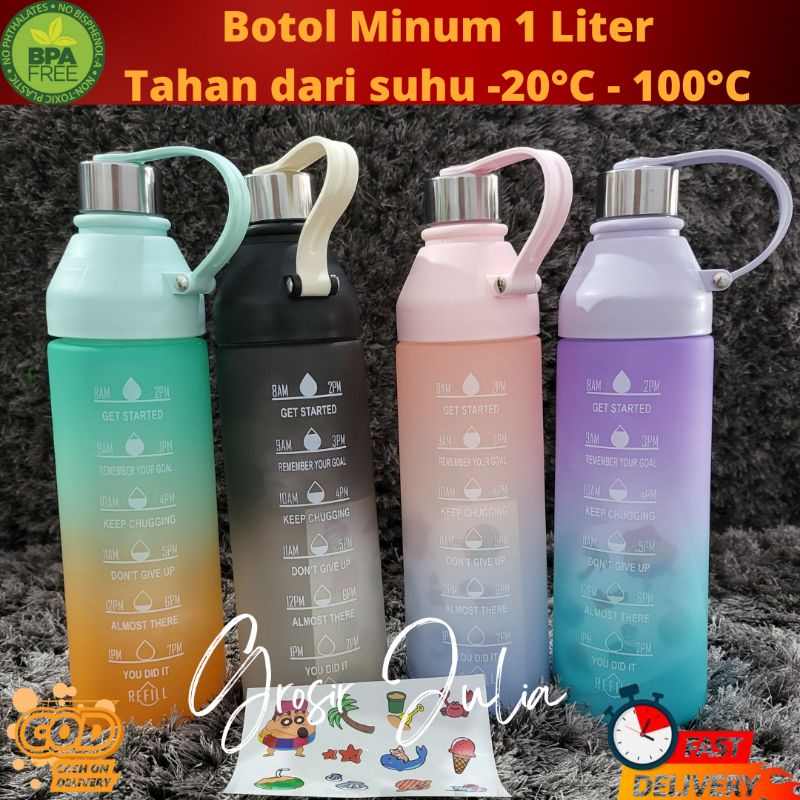 Jual Botol Air Minum HN 1000 ml 1 Liter Anti Tumpah BPA Free Viral ...
