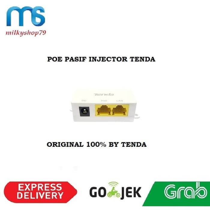Passive POE Tenda Original - sejenis POE Tp-LInk / Tplink POE Injector Ukuran Adaptor Kecil (2.1mm)