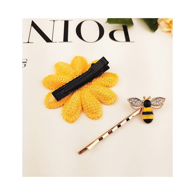 LRC Jepit Rambut Fashion Sunflower Sunflower Bee Hair Clip F57349