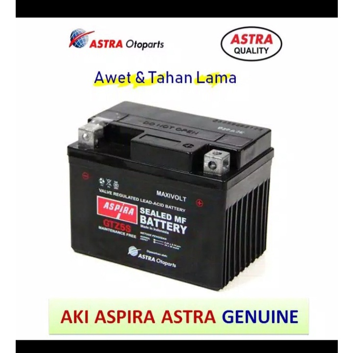 Aki kering GTZ5s/ Aki ori Aspira / Aki kering honda Beat / Aki kering yamaha vixion / Aki Full kerin