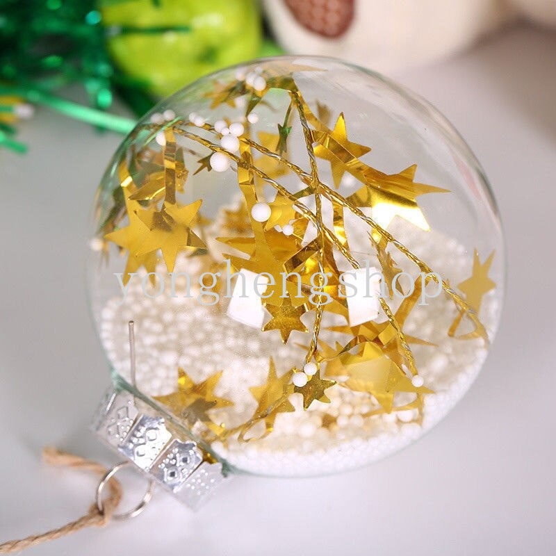 Ornamen Bola Gantung Bahan Plastik Transparan Untuk Dekorasi Pohon Natal