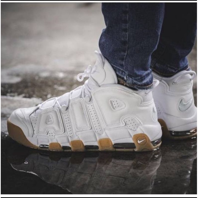 nike uptempo white gum