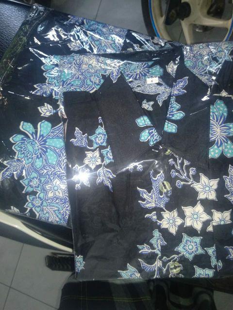 Baju Batik Kapel Keluarga/batik Cibulan Biru/batik Ayah Anak