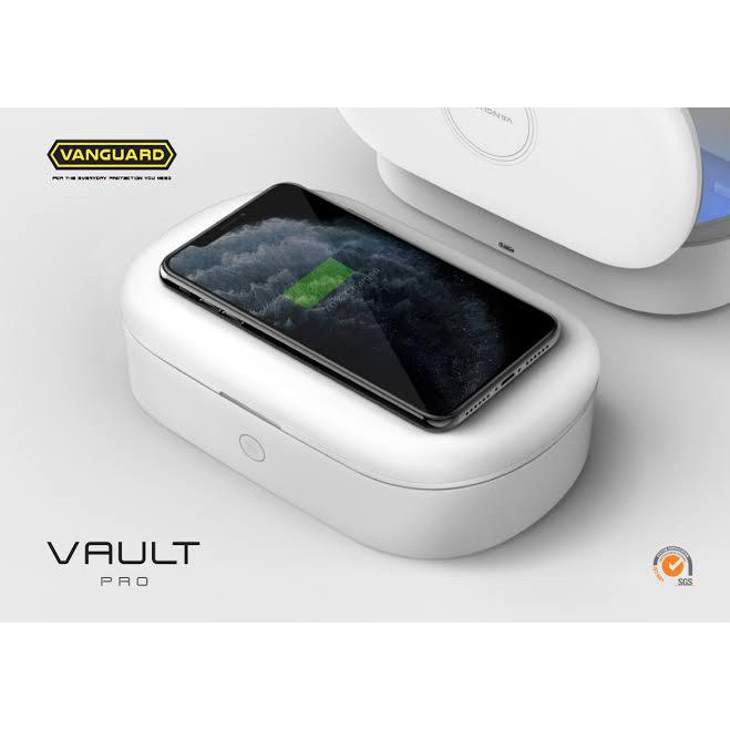 UVC SANITIZER BOX 10W FAST WIRELESS CHARGING VANGUARD VAULT PRO ELIMINATING UP TO 99.9% OF VIRUS