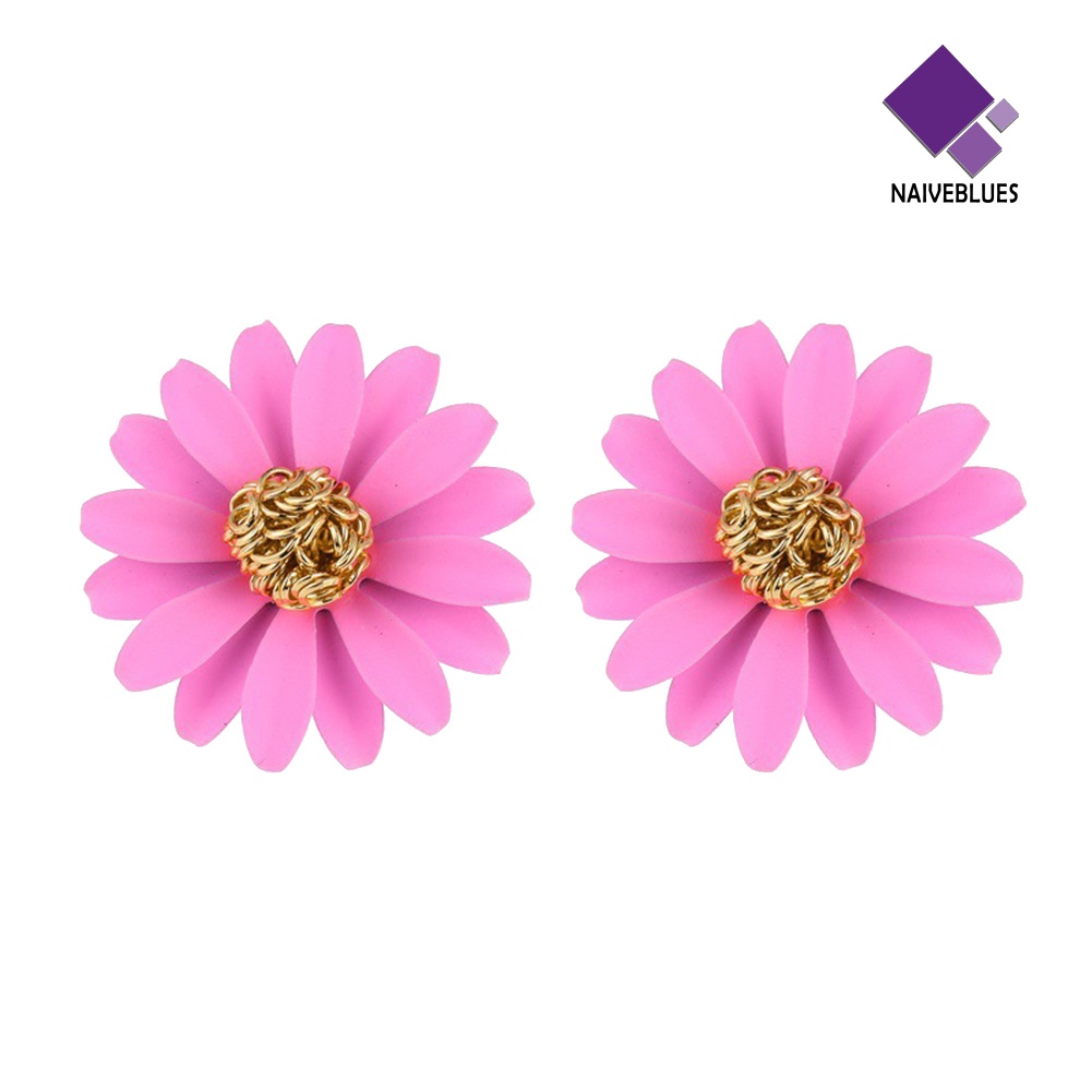 Anting Stud Bentuk Bunga Aster Untuk Wanita