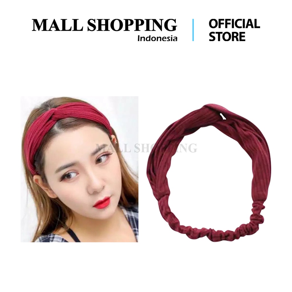 (COD) Bando Rambut ala Korea Bandana Rajut Aksesoris Wanita Karet Bando