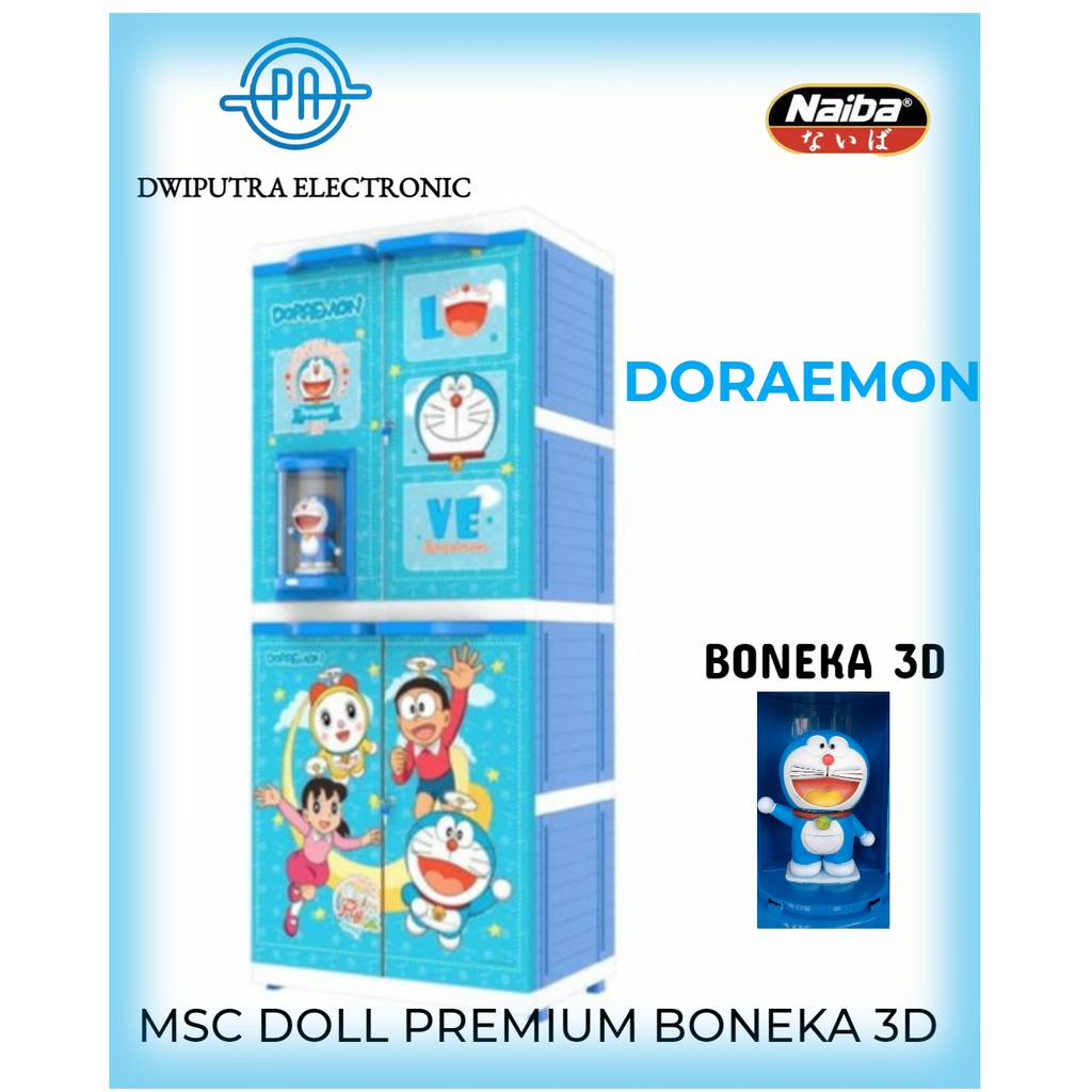 LEMARI PAKAIAN NAIBA DOLL 9284 RAK BAJU BONEKA DORAEMON