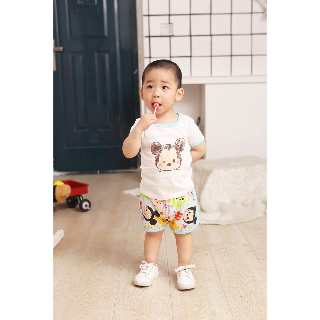 Baju Tidur Anak Setelan Kaos Tshirt Motif Tsum Tsum