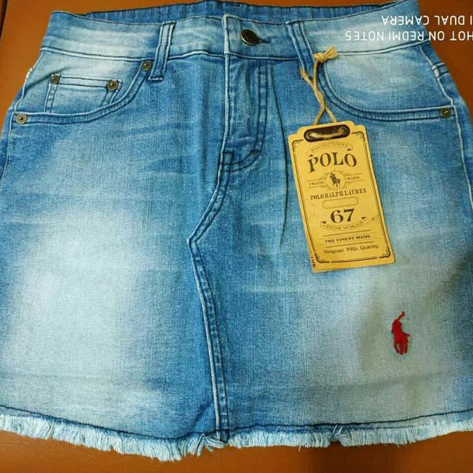 Rok Jeans Mini Wanita Branded Murah P*lo Ralph Lauren Blue "HARGA PROMO"