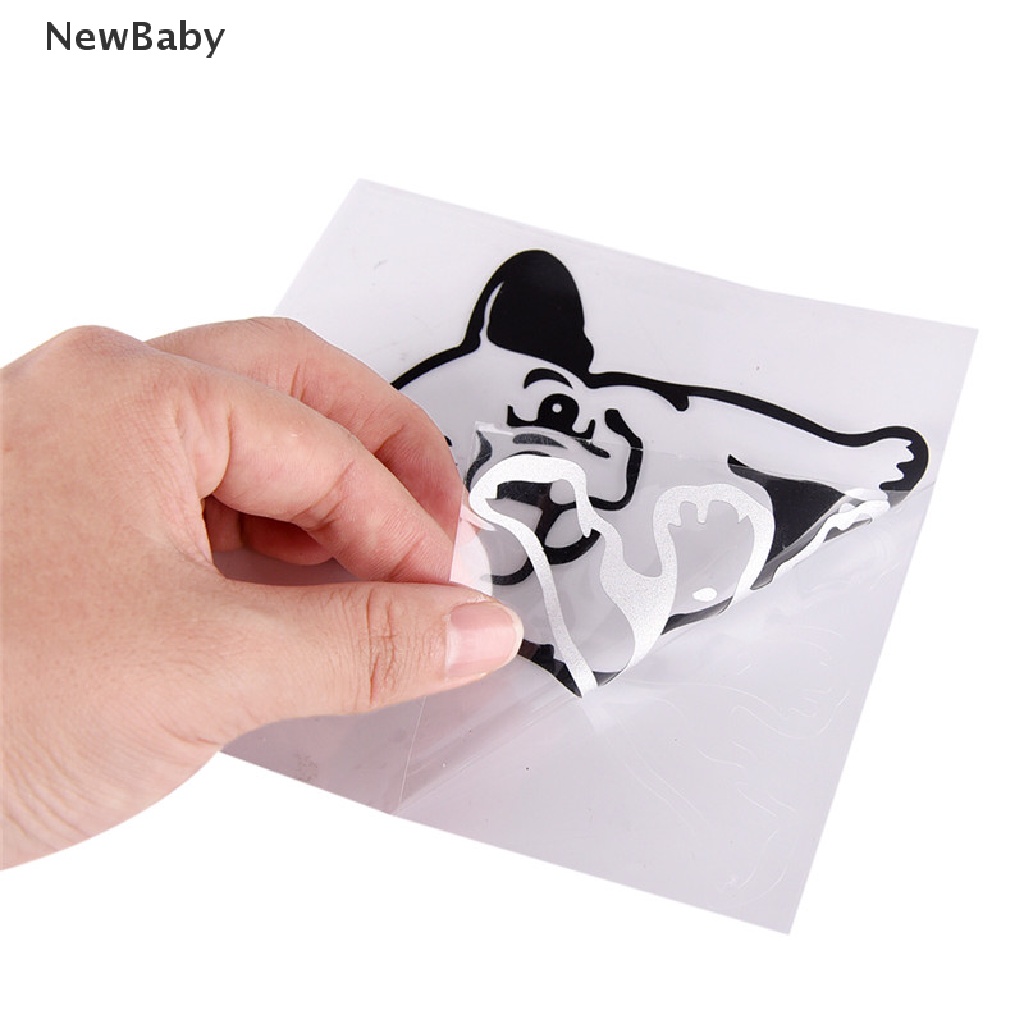 Stiker Vinyl Motif Anjing French Bulldog Warna Hitam Untuk Dekorasi Jendela Mobil / Laptop