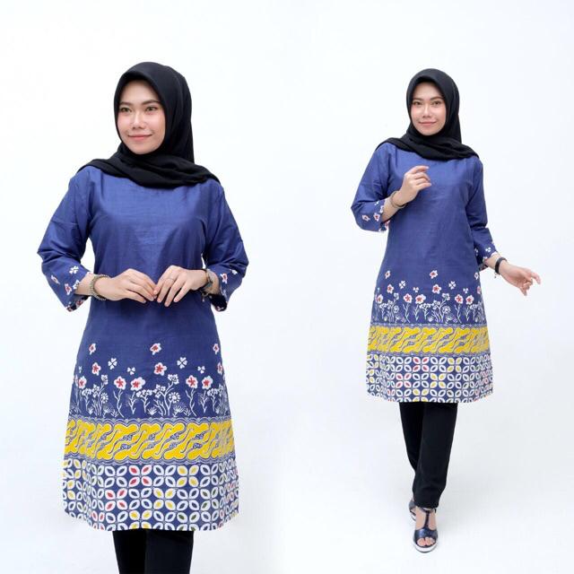 Model Baju Batik Wanita Terbaru 2020 Atasan Lengan Panjang Tunik Wanita Gemuk Jumbo Size