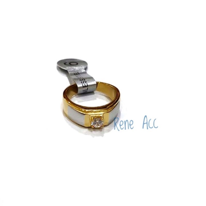 Cincin Titanium Diamond Crystal untuk pria or wanita anti karat