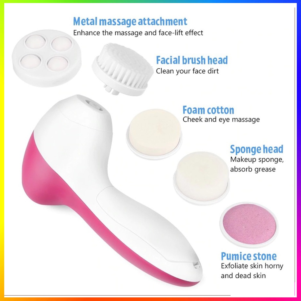 Facial Massager 5in1 / Alat Facial Wajah / Alat Facial Muka /  Alat Pembersih Wajah 5in1 / Alat Perawatan Wajah