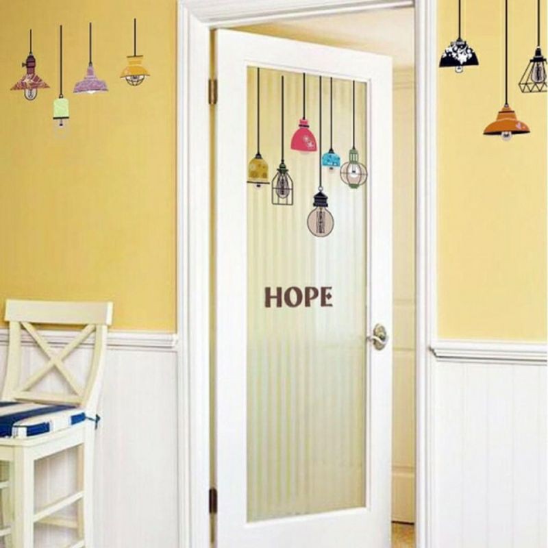 Wallsticker Lampu gantung wall sticker lamp sticker dinding