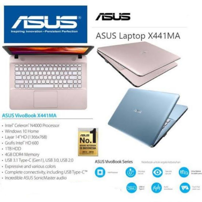 Laptop ASUS x441 Intel Celeron N4000 Ram 4 Gb HDD 1 TB VGA intel HD