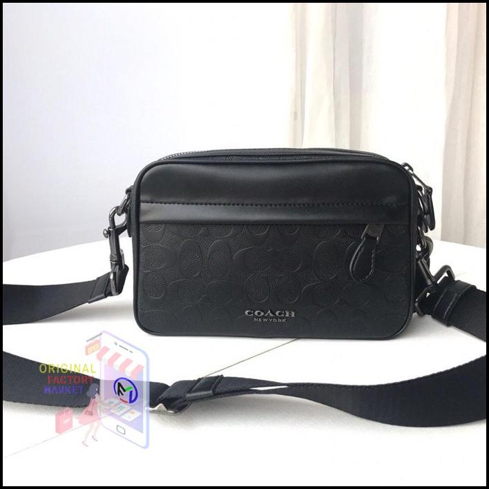 Bag Canvas - Tas Coach Graham Crossbody Bag Signature Canvas Embossed Coach 50713