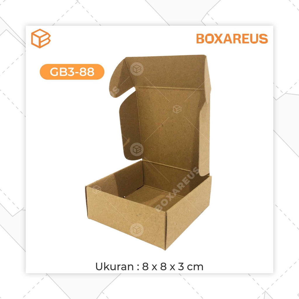 Gift Box Kotak Packing Packaging Souvenir Bahan Brown 8x8x3 cm | GB3