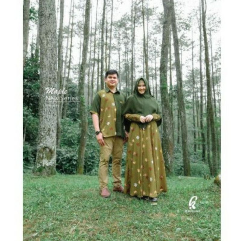 kemeja maple green army by kicik muslimah