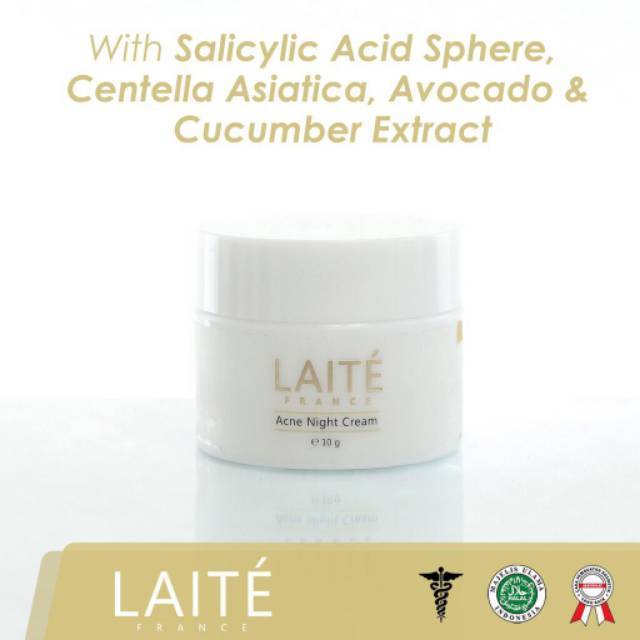 Acne Night Cream Laite SKINCARE  Original / BPOM MUI / Krim Malam