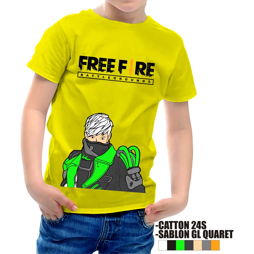 Kaos Anak Distro Karakter Free Fire 1-8 Tahun