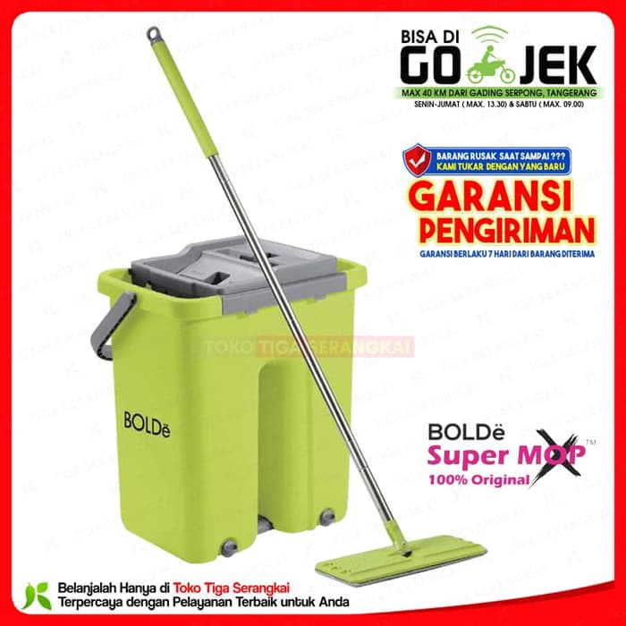 Super Mop Bolde X Original Bolde Super Mop X alat pel hijau