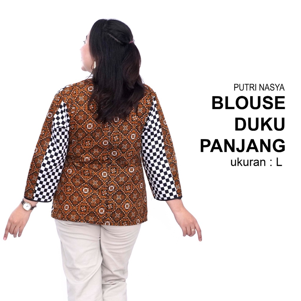 Atasan Batik Blouse Big Size Wanita  Lengkap S-M-L-XL-2L-3L-4L-5L-6L=7L Model Blus Jumbo Seragam Batik / Atasan Batik Big Size Formal Kantor Wanita