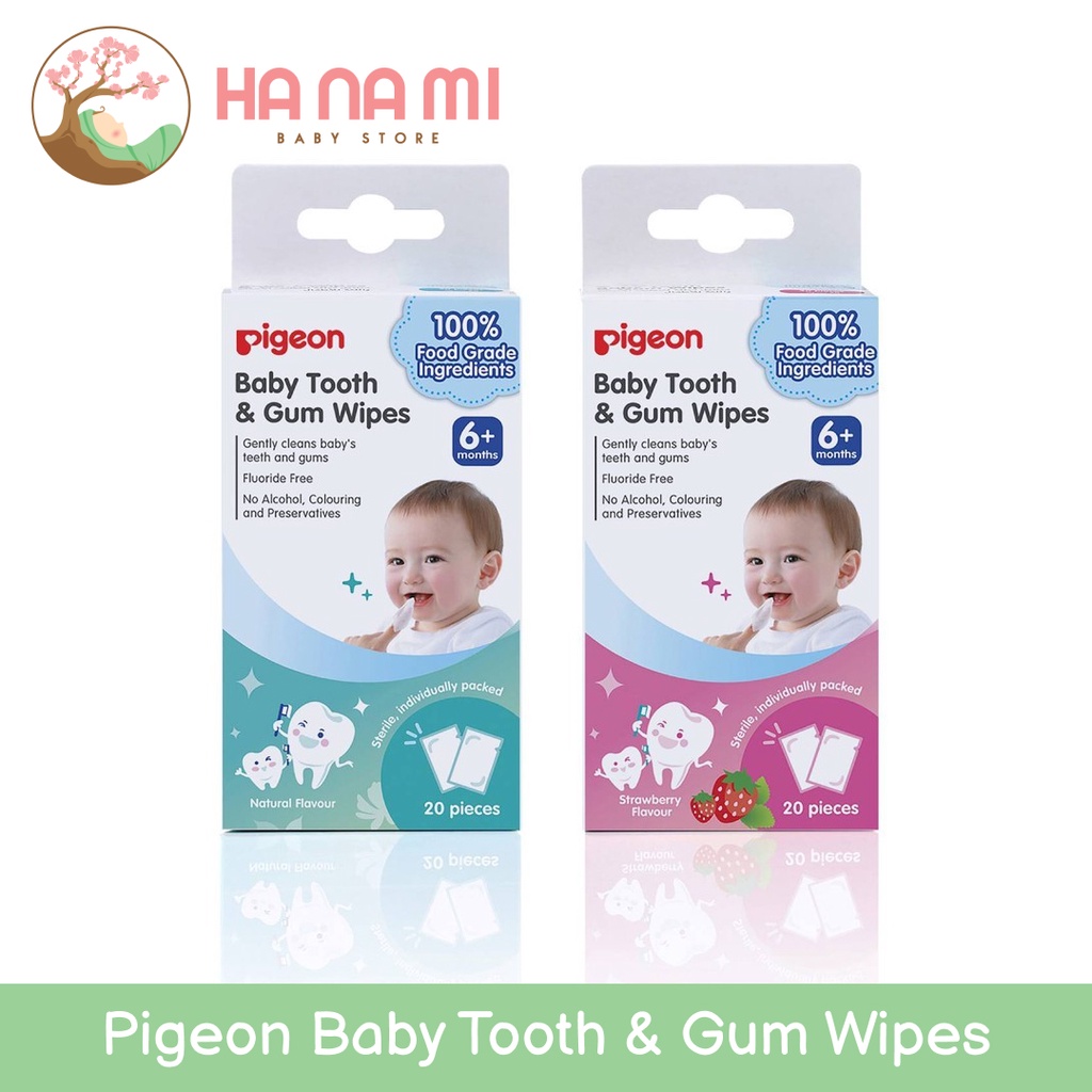 Pigeon Baby Tooth &amp; Gum Wipes 20s - Tisu Pembersih Gigi Mulut Bayi Food Grade