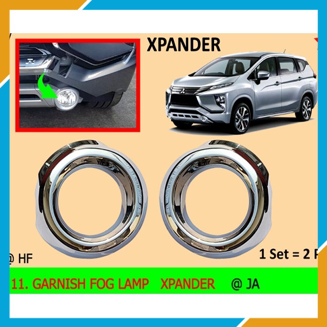 VARIASI RING/COVER/GARNISH FOG LAMP/LAMPU KABUT MOBIL MITSUBISHI XPANDER CHROME GOOD QUALITY - AKSES
