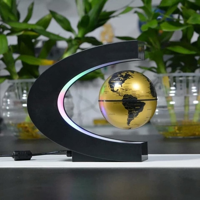 lampu dekorasi unik bola dunia melayang/magnetic levitation globe peta