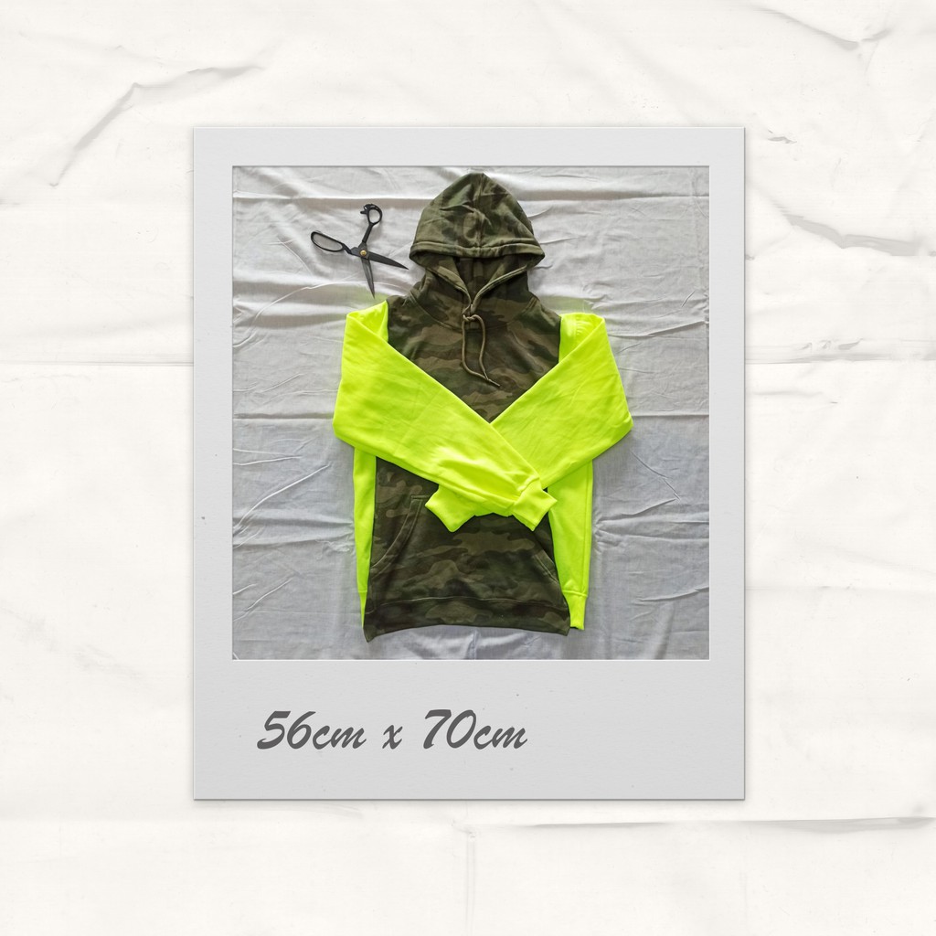 Jaket Hoodie kombinasi Hijau Neon & Doreng ONLY Jaket Unik Aneh Custom